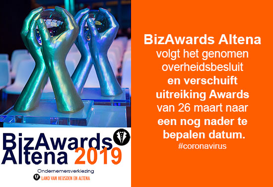 BizAwards Altena verschuift prijsuitreiking om coronavirus